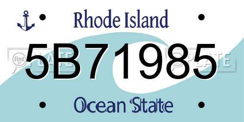 5B71985 Rhode Island License Plate