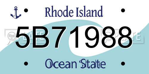 5B71988 Rhode Island License Plate