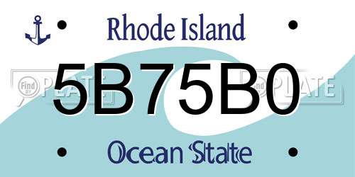 5B75B0 Rhode Island License Plate