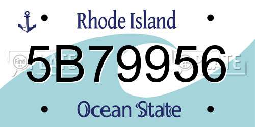 5B79956 Rhode Island License Plate