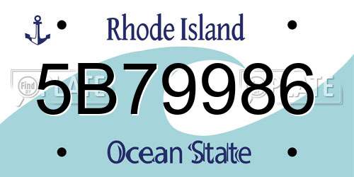 5B79986 Rhode Island License Plate