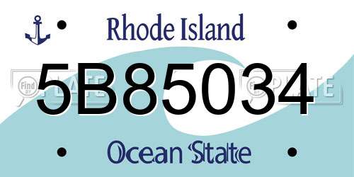 5B85034 Rhode Island License Plate