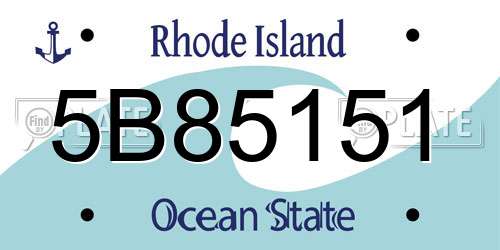 5B85151 Rhode Island License Plate