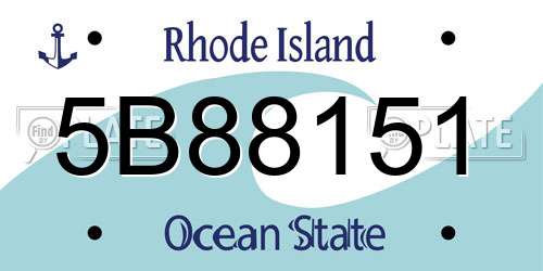 5B88151 Rhode Island License Plate