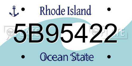 5B95422 Rhode Island License Plate