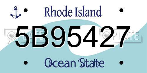 5B95427 Rhode Island License Plate