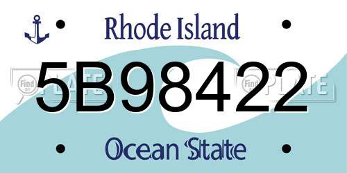 5B98422 Rhode Island License Plate
