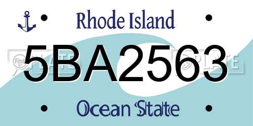 5BA2563 Rhode Island License Plate