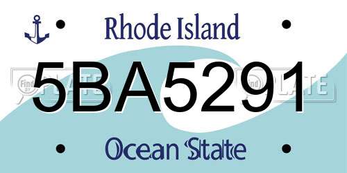 5BA5291 Rhode Island License Plate