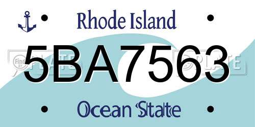 5BA7563 Rhode Island License Plate