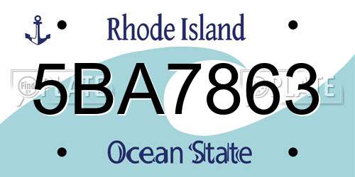 5BA7863 Rhode Island License Plate