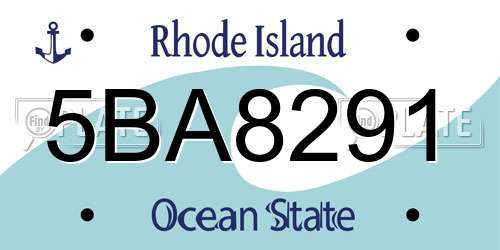 5BA8291 Rhode Island License Plate