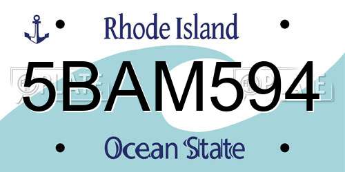 5BAM594 Rhode Island License Plate