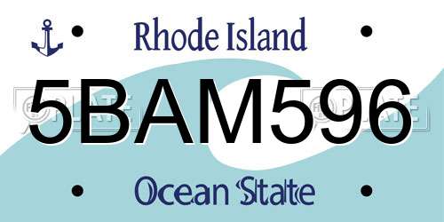 5BAM596 Rhode Island License Plate