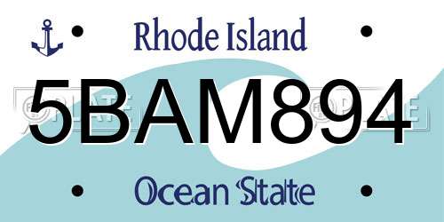 5BAM894 Rhode Island License Plate