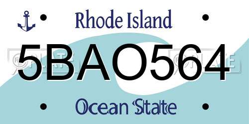 5BAO564 Rhode Island License Plate