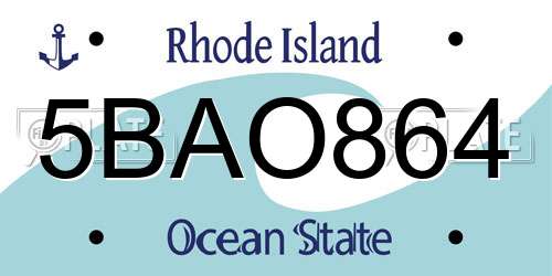 5BAO864 Rhode Island License Plate