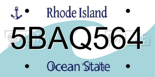 5BAQ564 Rhode Island License Plate