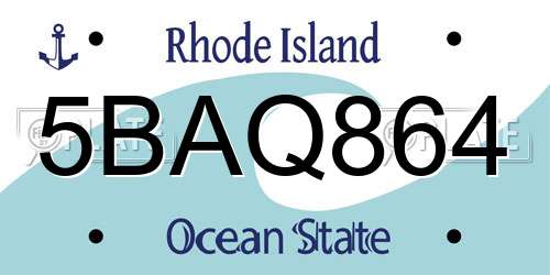 5BAQ864 Rhode Island License Plate