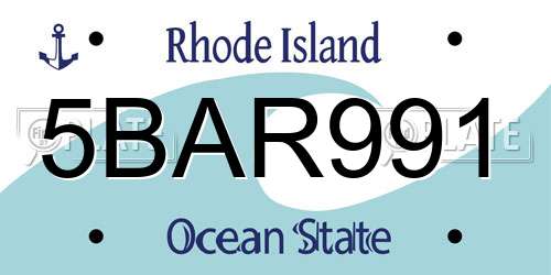 5BAR991 Rhode Island License Plate