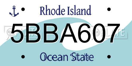 5BBA607 Rhode Island License Plate