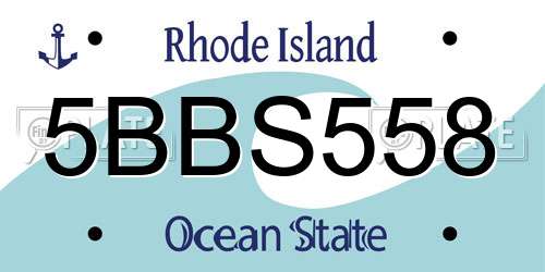 5BBS558 Rhode Island License Plate