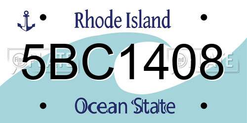 5BC1408 Rhode Island License Plate