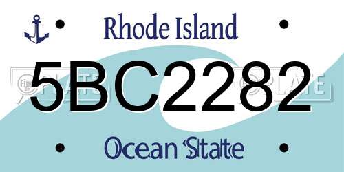 5BC2282 Rhode Island License Plate