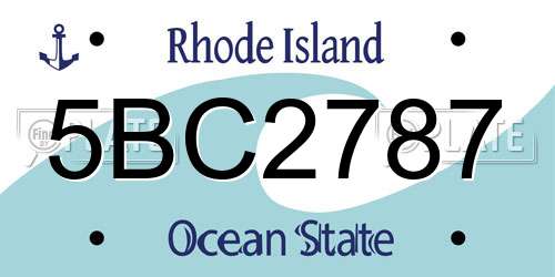 5BC2787 Rhode Island License Plate