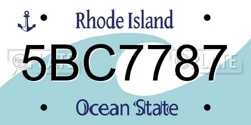 5BC7787 Rhode Island License Plate