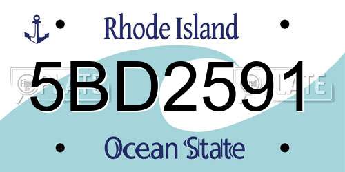5BD2591 Rhode Island License Plate