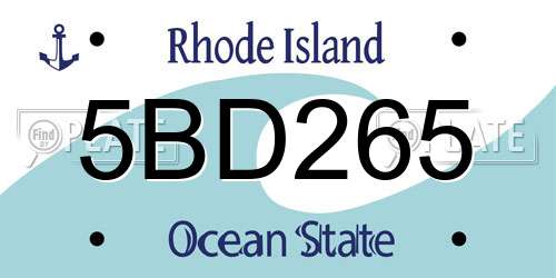 5BD265 Rhode Island License Plate
