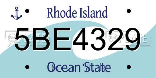 5BE4329 Rhode Island License Plate