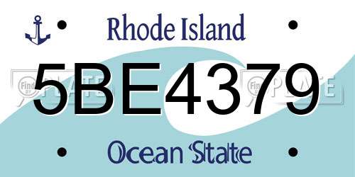 5BE4379 Rhode Island License Plate