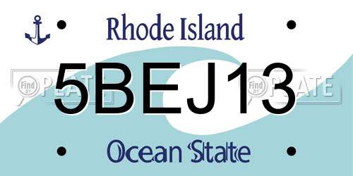 5BEJ13 Rhode Island License Plate