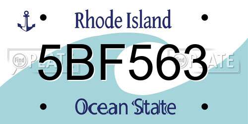 5BF563 Rhode Island License Plate