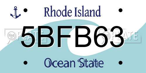 5BFB63 Rhode Island License Plate
