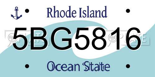 5BG5816 Rhode Island License Plate