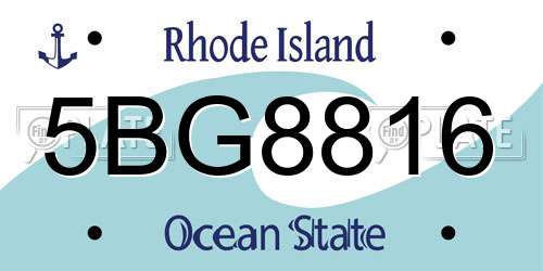 5BG8816 Rhode Island License Plate