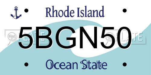 5BGN50 Rhode Island License Plate