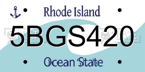 5BGS420 Rhode Island License Plate
