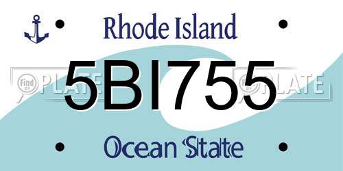 5BI755 Rhode Island License Plate