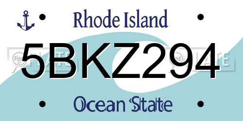 5BKZ294 Rhode Island License Plate