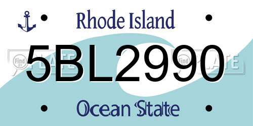 5BL2990 Rhode Island License Plate