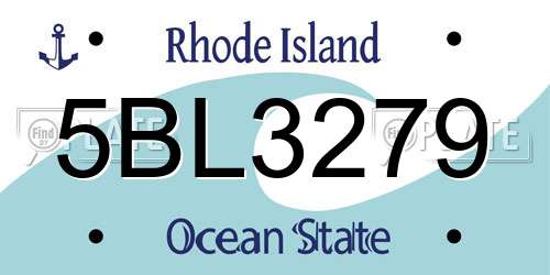 5BL3279 Rhode Island License Plate