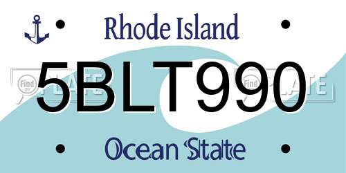 5BLT990 Rhode Island License Plate
