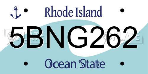 5BNG262 Rhode Island License Plate