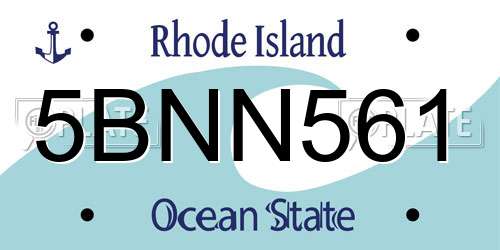 5BNN561 Rhode Island License Plate