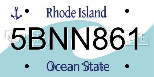 5BNN861 Rhode Island License Plate