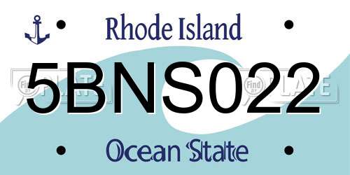 5BNS022 Rhode Island License Plate